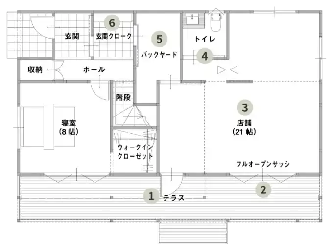 chouetteの1F間取り図